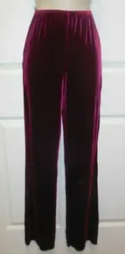 Plush Velvet Spandex BOOTCUT JAZZ PANTS CHILD LARGE Wine Burgundy