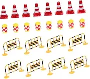 CVUTOVO Traffic Simulation Toys Sign Toys for Boys and Girls 24pcs Pretend Play Street Signs Training Cones