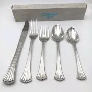 Gorham Chandler 5 Piece Place Set Stainless Flatware Korea New Old Stock