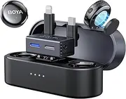 BOYA BOYALINK3 Wireless Lavalier Microphone for iPhone&Android&DSLR Camera, AI Noise Cancelling, Smart EQ Tuning, Real-time Monitor, 30H Battery Life&Charging Case for Vlogging Youtube Podcast TikTok