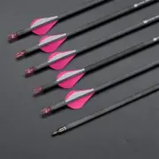 30" Pure Carbon Arrows SP300/350/400 Recurve/Compound Bow Archery Hunting Target