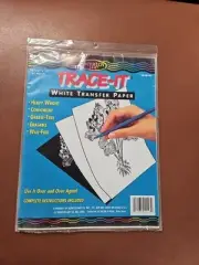 VINTAGE Scratch-Art Paper craft 25 Sheets White Transfer Paper REUSABLE NEW USA