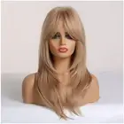 Strawberry Blonde Wig Women Long Strawberry Blonde Layered Wig with Bangs Lay...
