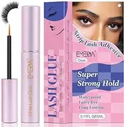 EMEDA False Eyelash Glue Super Strong Hold 24H Clear Glue Strong Hold Water Proof Formula No Irritation Latex Free Long Lasing Quick Dry Pegamento De Pestaas White Strip Eyelash Adhesive 5ml 0.17oz