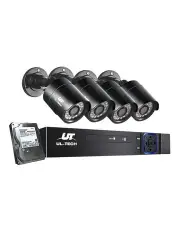 UL-tech CCTV Security System 4 Channel DVR 4 Cameras 1TB Hard Drive