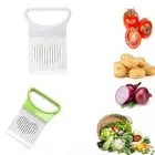 1PC Stainless Steel Onion Holder Slicer Prongs Cutter Chopper Vegetable And Meat