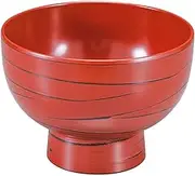 [A] Kawawada Bowl, Uzu Negoro Vermilion, 4.5 inches (4.5 cm), Soup Bowl [5.4 x 3.8 inches (13.7 x 9.7 cm) (700cc)]