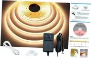 Motion Sensor COB LED Light Strip 16.4ft(5M) 3000K 3 Lighting Modes Warm White