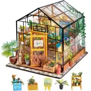 Rolife DIY Miniature House Kit-Mini Diorama 1/18 Greenhouse Model Building Ki...