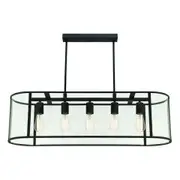 Mercator Liverpool 5 Light Oval Metal and Glass Pendant