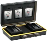 XQD Card Holder & Camera Battery Case for 3 XQD Cards + 2 Camera Batteries