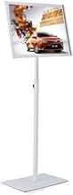 Floor Sign Holder Stand Metal Poster Stand Floor Standing Snap Frame Aluminum Display Stand,Adjustable Telescoping Frame Menu Floor Stand Advertisement Sign Stand for Business