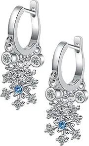 WOFASHPURET Elegant Snowflake Earrings Flower Design Fashion Ear Dangles Ear Decor for Women Suitable for Occasions
