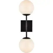 Living District LD2358BK Neri 2 Light 7 inch Black Bath Sconce Wall Light
