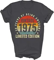 [Generic] 50 Years Old Vintage 1975 Born in 1975 50th Birthday Gift Unisex Shirt Women Men