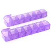 2 Packs Small Weekly Pill Organizer,Pocket Daily Pill Case Pill Box for Pills...