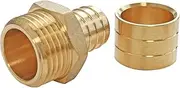 SOMATHERM FOR YOU - Straight Coupling for Sliding Pipe PER Ø12 - Male Right 12/17 (3/8 inch) - Bag 2 Parts