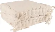 Nicola Spring Cream Seat Cushions - Pack of 2 - French Mattress Dining Chair Cushions Seat Pads Indoor Kitchen Outdoor Garden Patio Chair Pad Dining Bolster Pillow