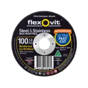 Flexovit 100 x 1.0 x 16.0mm Black Metal Cut Off Wheel