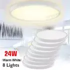 8x 24W Ultra-thin LED Modern Ceiling Light Round Warm White downlight LED Panel