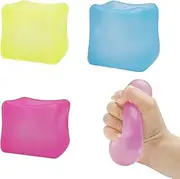 Fidget Toy Stress Cube Squishy Sensory Fidget Toys for Anxiety Stress Relief for Kids Adults Children Teens, High Density Gel Filled - Your Best Mellow and Chill (3 Pack Vibrant Cubes)