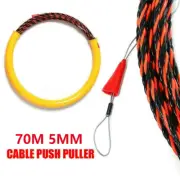 70M 5MM Durable Wire Conduit Cable Push Puller Rodder Snake Fish Tape Guide Tie