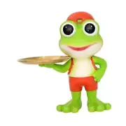 Resin Frog Statue Key Holder Tray Desktop Ornament Handmade Multifunctional
