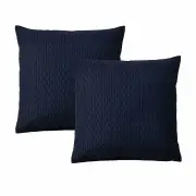 Bianca Pair of Burleigh Ink European Pillowcases 65 x 65cm