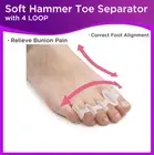 Silicone Gel Hammer Toe Separator & Corrector 4 Loop HalluxValgus Relief 2pc