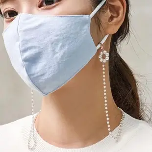 【Emi 艾迷】3入499 小香風 氣質珍珠山茶花 口罩掛鍊 眼鏡鏈(口罩鏈 輕奢 高級)