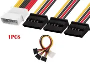 1PCS 4 Pin Molex to15 Pin 3 SATA Female Power Cable 20cm (7.8in) for HDD