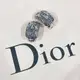 [二手] Christian Dior 藍色老花字紋LOGO造型 耳夾/耳環/飾品