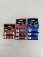NEW LOT OF 8 ChapStick Classic Strawberry, Cherry & Moisturizer Lip Balm Tubes