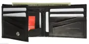 Marshal Mens Bifold Leather Wallet Buckle Secure Billfold Zipper ID Card Wallet