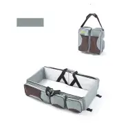 NNEDSZ Grey-Brown Patchwork Multifunctional Foldable Baby Crib Mommy Bag | Large
