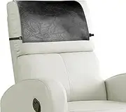NZDWZDN Headrest Cover for Recliner Chair Recliner Headrest Protector with Elastic Straps Faux Leather Headrest Cover Chair Couch Headrest Cover for Furniture Sofa Protector 17 x 27In (Black)