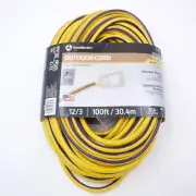 100' Southwire 12/3 Heavy Duty Outdoor Lighted End Extension Cord 2549SW0022