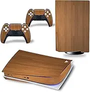 PS5 Skin Disc Edition Console and Controller, PS5 Stickers Vinyl Decals for Playstation 5 Console and Controllers, Disk Edition (Vertical Grain)