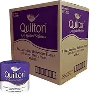 [Quilton] 3 Ply Luxurious Bathroom Tissue - 190 Sheets Per Roll 11cmx10cm - Individually Wrapped - Pack of 48 Rolls