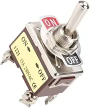 ONOFF 2 Position Toggle Switch,4 Pin 12mm Mount 15A 250VAC,for Automobile, Home Appliance,Industrial Control
