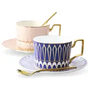 Bone China Tea Set Cup Saucer and Teaspoon Vintage Italian Style Ceramic Porcelain Tableware Afternoon Tea & Coffee Luxury Serveware - Margaux Argyle