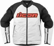Icon Overlord3 Motorcycle Textile Jacket, black-white-red, Size M for Men Black White Red
