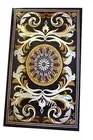 Black Marble Restaurant Table Top Heritage Art Dining Table with Elegant Look