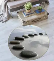 3D Black Pebbles ZHUA2017 Game Non Slip Rug Mat Photo Carpet Zoe