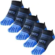 [GINZIN] Toe Socks Sneaker Socks, Breathable Five Fingers Running Socks, Cotton Men's Socks, 5 Pairs