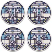 Coasterstone Frank Lloyd Wright Waterlilies Set of 4 Coasters, One Size, Multico