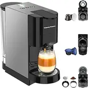 4in1 Espresso Machine,Customize Volume Settings，Automatic Coffee Maker, Single-Serve Capsule Coffee Machine for Nespresso original/L'OR/Ground Coffee,19Bar Espresso Machine,1450W Coffee Machine
