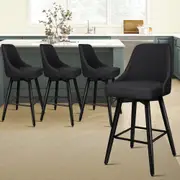 4x ALFORDSON Bar Stools Megan Swivel Metal All Black