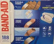 New Band-Aid Adhesive Bandages Assorted 188-count Flexible Water Block Tough