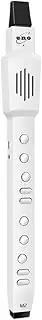 Digital Wind Instrument Portable Automatic Vibration Electronic Wind Instrument Set with Removable Mouthpiece Type-C Rechargeable 1200mAh Electric Flute Saxophone for Elderly Entertainment White